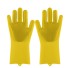 Silikónové rukavice na umývanie riadu tmavo žltá