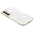 Silikónový kryt so zlatým okrajom na Samsung Galaxy S23 biela
