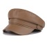 Skórzana czapka wojskowa dla dzieci brązowy