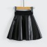 Skórzana spódnica dziewczęca L1031 czarny