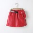 Skórzana spódnica dziewczęca L1044 czerwony