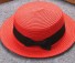 Słomkowy kapelusz dziecięcy A455 czerwony