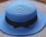 Słomkowy kapelusz dziecięcy A455 niebieski
