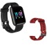 Smartwatch mit Ersatzarmband K1387 rot