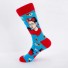 Socken - Dame mit einer Blume blau