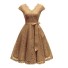 Spitzenkleid mit Schleife A2788 beige