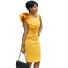 Společenské šaty s volánkem žlutá