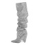 Stílusos női csizma kövekkel J1165 fehér