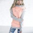 Stílusos női kapucnis pulóver J1005 rózsaszín