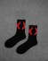 Stilvolle Herrensocken X schwarz-rot