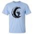 Stilvolles Herren-T-Shirt mit dem Mond J3242 hellblau