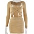 Stretchiges sexy Kleid beige