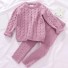 Strickpullover und Leggings für Mädchen L1232 rosa