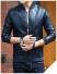 Stylische Herren-Lederjacke J2741 dunkelblau