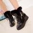 Štýlové dámske zimné topánky s kožúškom J1621 čierna