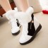 Stylové dámské zimní boty s kožíškem J1621 bílá