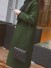 Stylový dámský vlněný kabát J2748 armádní zelená