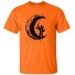Stylowa męska koszulka z księżycem J3242 pomarańczowy