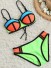 Stylowe bikini dziewczęce J888 zielony