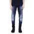 Stylowe męskie jeansy z przetarciami J970 ciemnoniebieski
