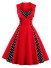 Sukienka damska w stylu vintage z kropkami czerwony