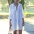Sukienka koszulowa damska P641 biały