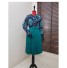 Sukienka z plisowaną spódnicą turkusowy