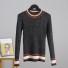 Sweter damski w paski A2186 czarny