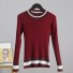 Sweter damski w paski A2186 wino