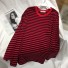 Sweter damski w paski A2196 czerwony