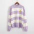 Sweter damski w paski A2955 fioletowy