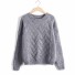 Sweter damski z dzianiny J2859 ciemnoszary