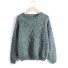 Sweter damski z dzianiny J2859 zielony