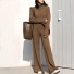 Sweter i spodnie damskie B977 brązowy