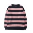 Sweter w paski F188 różowy