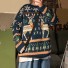 Sweter ze świątecznym motywem ciemnoniebieski