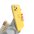 Szilikon borítás szívvel iPhone 15 Pro Max készülékhez sárga
