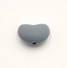 Szív alakú szilikon gyöngyök - 10 db szürke