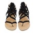 Sznurowane sandały damskie czarny