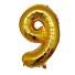 Születésnapi arany lufi 40 cm-es számmal 9