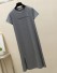 T-Shirt-Midikleid grau