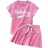 T-Shirt und Rock für Mädchen L1186 rosa