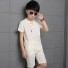 T-Shirt und Shorts für Jungen L1633 beige