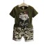 T-Shirt und Shorts für Jungen L1655 armeegrün