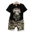 T-Shirt und Shorts für Jungen L1655 schwarz