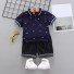 T-Shirt und Shorts für Jungen L1706 dunkelblau