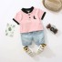 T-Shirt und Shorts für Jungen L1726 rosa