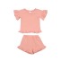 T-Shirt und Shorts für Mädchen L1273 apricot