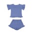 T-Shirt und Shorts für Mädchen L1273 blau