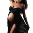 Těhotenské šaty na focení N924 černá